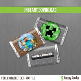 Minecraft Birthday Hershey Mini Wrappers